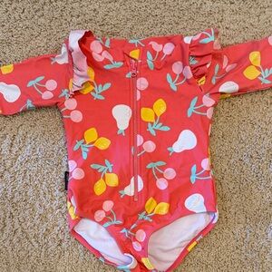 Kids Fruit Patterned One Piece Swimsuit - Red